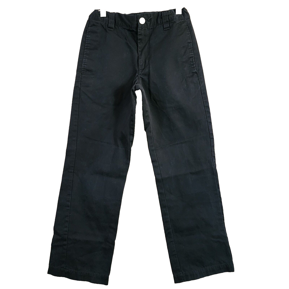 Cherokee Boys Chino Pants Size 10 Black Straight Leg Adjustable Waistbands